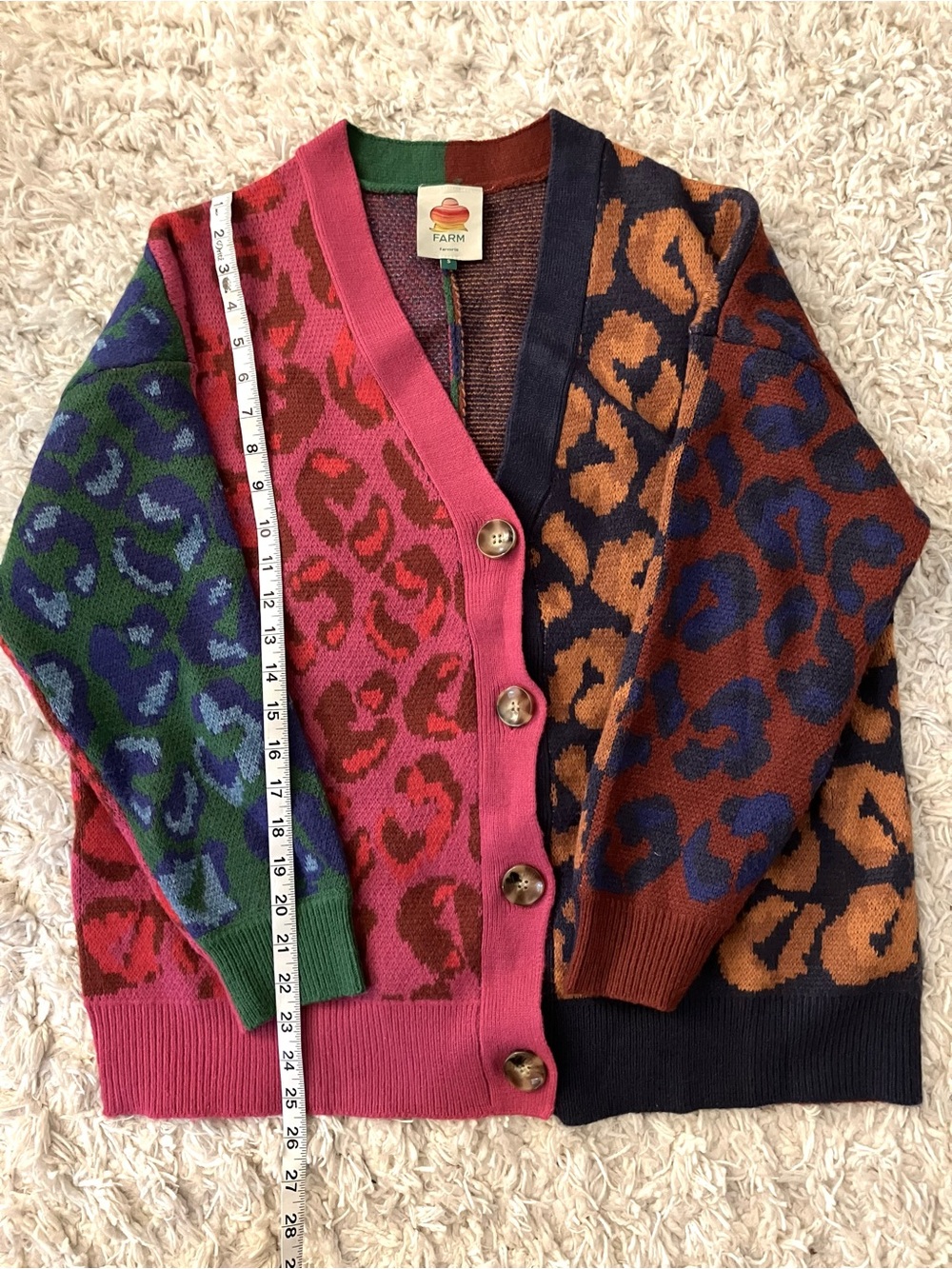 FARM Rio Colorblock Leopard Cardigan - Picture 5 of 7